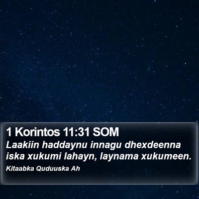 1 Korintos 11:31 SOM Bible Verse Image