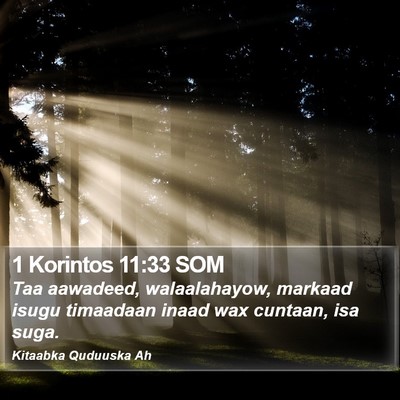 1 Korintos 11:33 SOM Bible Verse Image