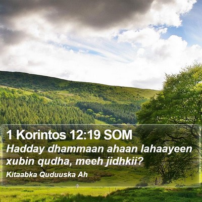 1 Korintos 12:19 SOM Bible Verse Image