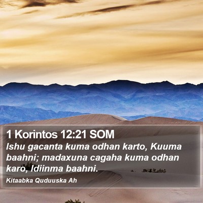 1 Korintos 12:21 SOM Bible Verse Image