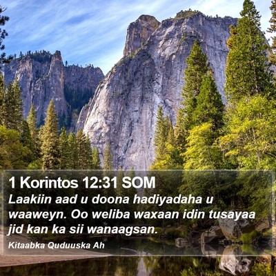 1 Korintos 12:31 SOM Bible Verse Image
