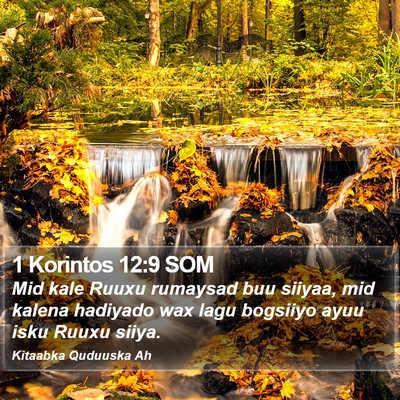 1 Korintos 12:9 SOM Bible Verse Image