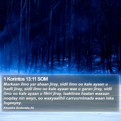 1 Korintos 13:11 SOM Bible Verse Image