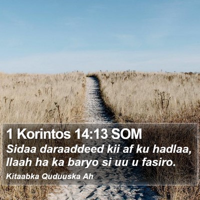 1 Korintos 14:13 SOM Bible Verse Image