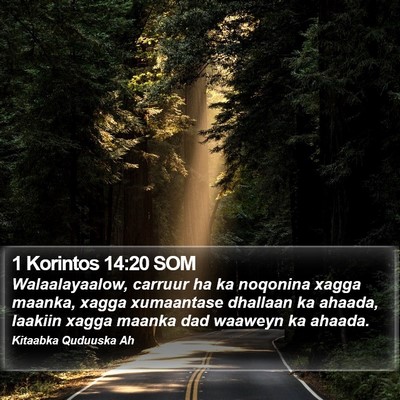 1 Korintos 14:20 SOM Bible Verse Image