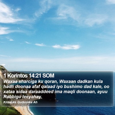 1 Korintos 14:21 SOM Bible Verse Image