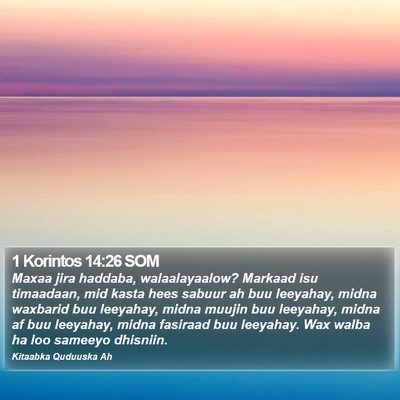 1 Korintos 14:26 SOM Bible Verse Image