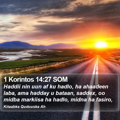 1 Korintos 14:27 SOM Bible Verse Image