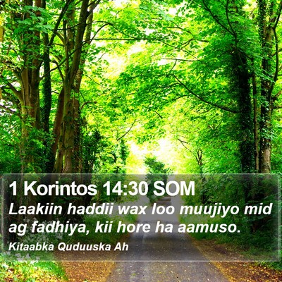 1 Korintos 14:30 SOM Bible Verse Image