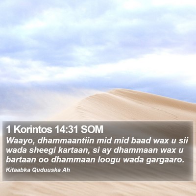 1 Korintos 14:31 SOM Bible Verse Image