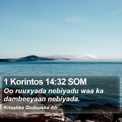 1 Korintos 14:32 SOM Bible Verse Image