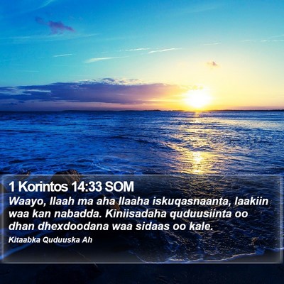 1 Korintos 14:33 SOM Bible Verse Image
