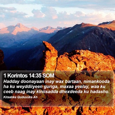 1 Korintos 14:35 SOM Bible Verse Image