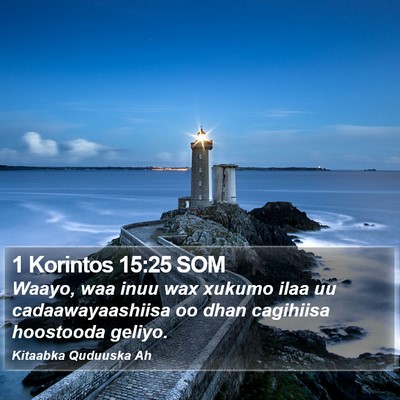 1 Korintos 15:25 SOM Bible Verse Image
