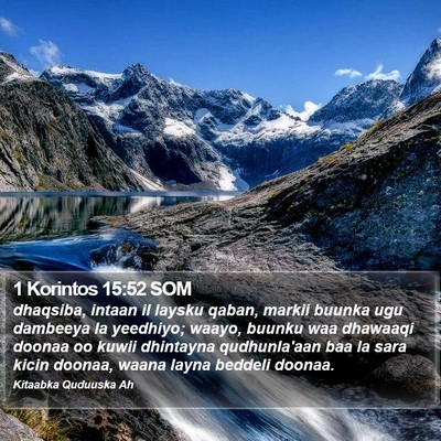 1 Korintos 15:52 SOM Bible Verse Image