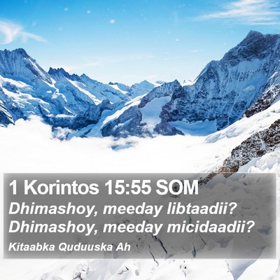 1 Korintos 15:55 SOM Bible Verse Image