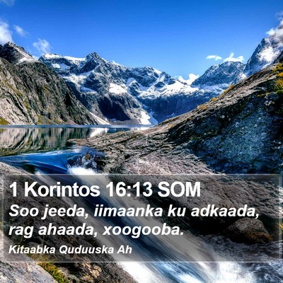 1 Korintos 16:13 SOM Bible Verse Image