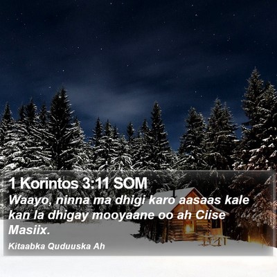 1 Korintos 3:11 SOM Bible Verse Image