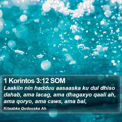1 Korintos 3:12 SOM Bible Verse Image