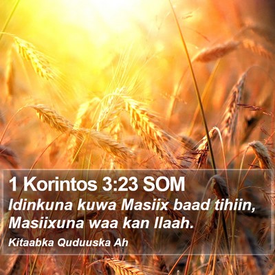 1 Korintos 3:23 SOM Bible Verse Image