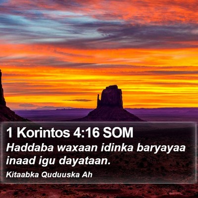 1 Korintos 4:16 SOM Bible Verse Image