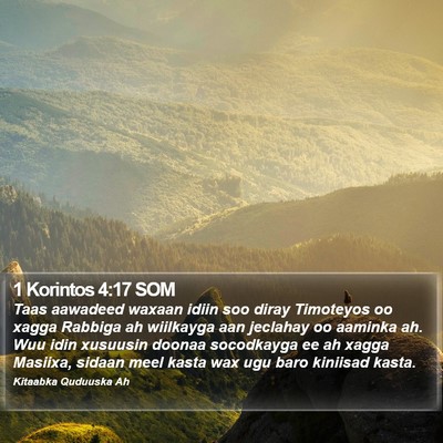 1 Korintos 4:17 SOM Bible Verse Image