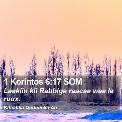 1 Korintos 6:17 SOM Bible Verse Image