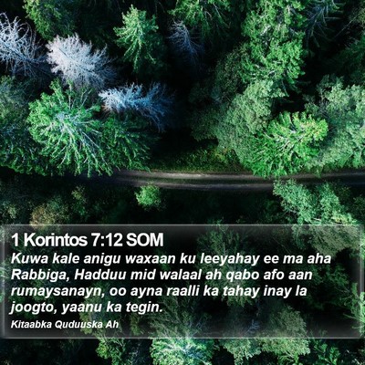 1 Korintos 7:12 SOM Bible Verse Image