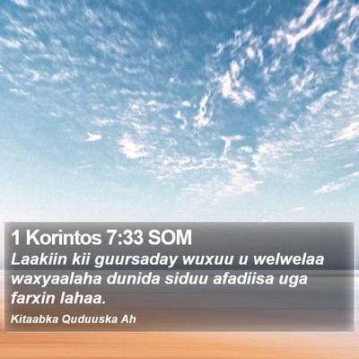 1 Korintos 7:33 SOM Bible Verse Image