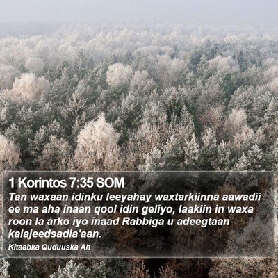 1 Korintos 7:35 SOM Bible Verse Image