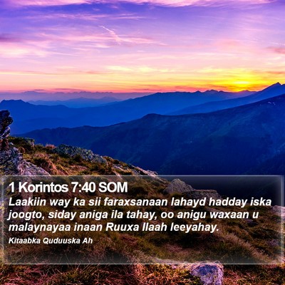 1 Korintos 7:40 SOM Bible Verse Image