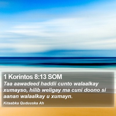 1 Korintos 8:13 SOM Bible Verse Image