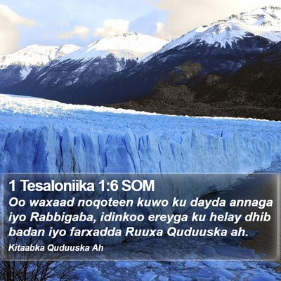 1 Tesaloniika 1:6 SOM Bible Verse Image