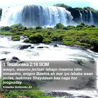 1 Tesaloniika 2:18 SOM Bible Verse Image
