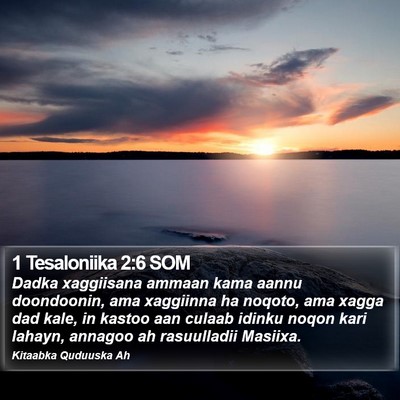 1 Tesaloniika 2:6 SOM Bible Verse Image