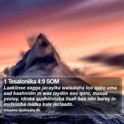 1 Tesaloniika 4:9 SOM Bible Verse Image
