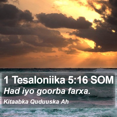 1 Tesaloniika 5:16 SOM Bible Verse Image