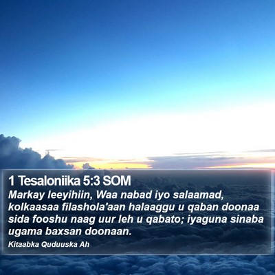 1 Tesaloniika 5:3 SOM Bible Verse Image