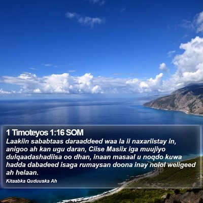 1 Timoteyos 1:16 SOM Bible Verse Image