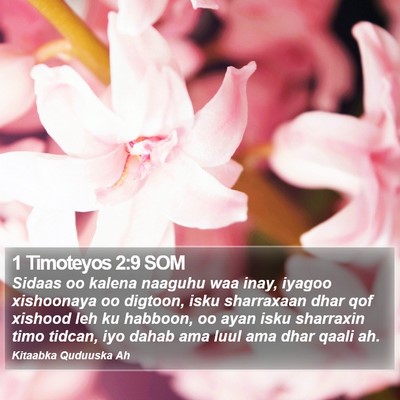 1 Timoteyos 2:9 SOM Bible Verse Image
