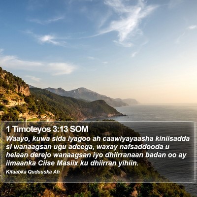 1 Timoteyos 3:13 SOM Bible Verse Image