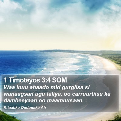 1 Timoteyos 3:4 SOM Bible Verse Image