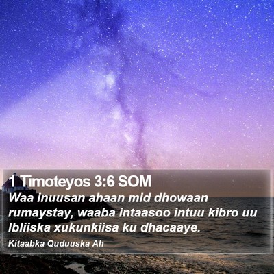 1 Timoteyos 3:6 SOM Bible Verse Image