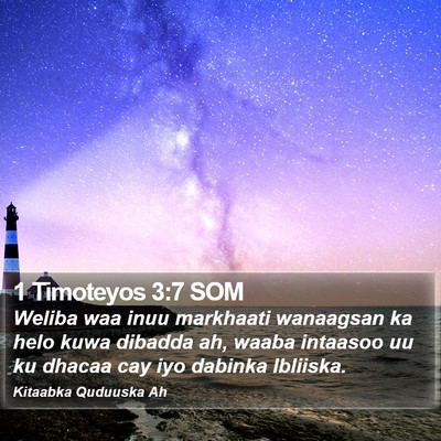 1 Timoteyos 3:7 SOM Bible Verse Image
