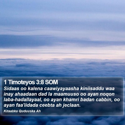 1 Timoteyos 3:8 SOM Bible Verse Image