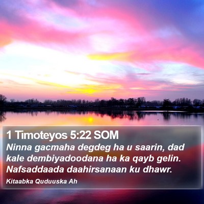 1 Timoteyos 5:22 SOM Bible Verse Image