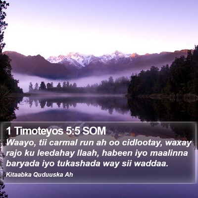 1 Timoteyos 5:5 SOM Bible Verse Image