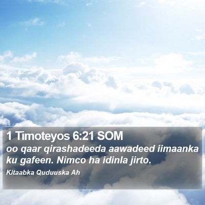 1 Timoteyos 6:21 SOM Bible Verse Image