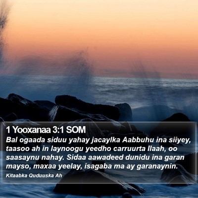 1 Yooxanaa 3:1 SOM Bible Verse Image
