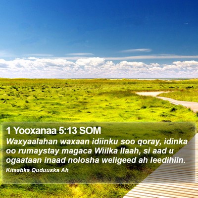 1 Yooxanaa 5:13 SOM Bible Verse Image